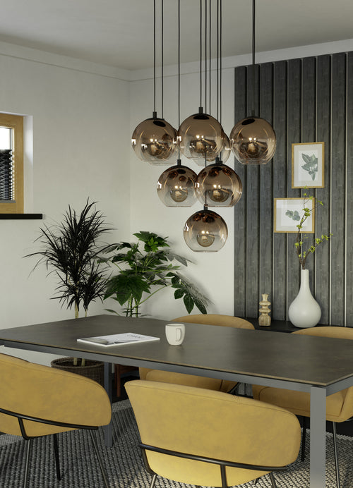 EGLO hanglamp Ariscani 1 - ø 65,5 cm - koperglas - zwart - vtwonen shop