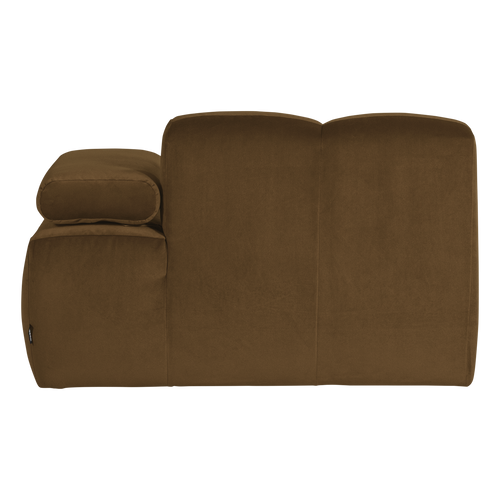WOOOD chaise longue bank rechts Mojo - Velvet - Honinggeel - 74x124x162