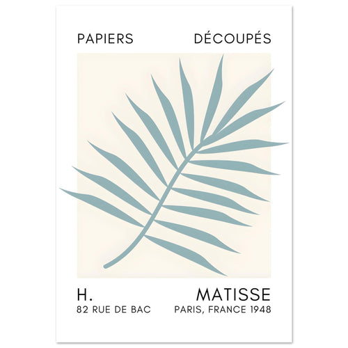 Artfulprints Poster met Lijst Matisse – Floral reef turquoise   - 50x70 cm - Turquoise