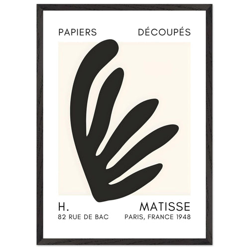 Artfulprints Poster met Lijst Matisse – Aquatic impression black   - 50x70 cm - Zwart