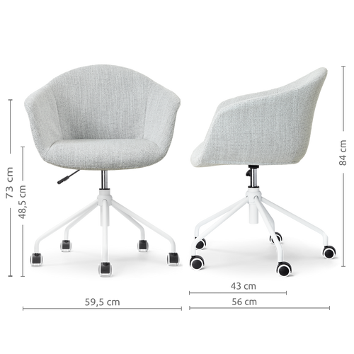 Nolon Nout-Otis bureaustoel grijs melange - wit onderstel - vtwonen shop