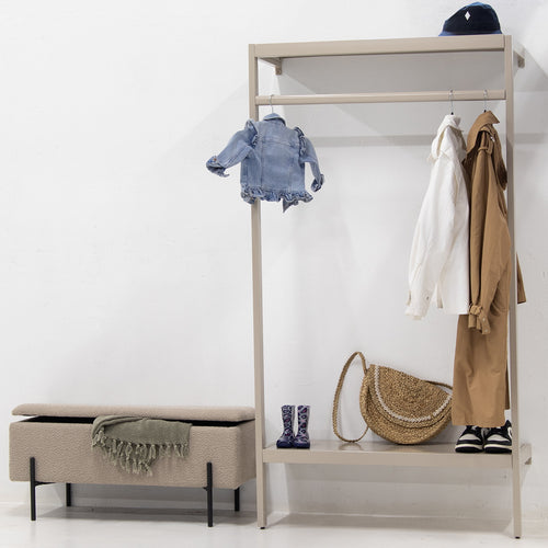 Giga Meubel Kapstok Manoué - Beige - Metaal - 100x40x185cm - vtwonen shop