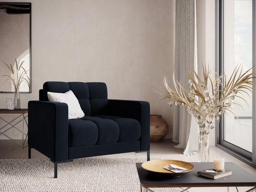 Cosmopolitan Design Fauteuil Bali flueel, donkerblauw - 96x87x75cm