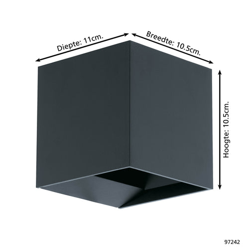 EGLO wandlamp voor buiten Calpino - smd led module - ip54 - antraciet - vtwonen shop