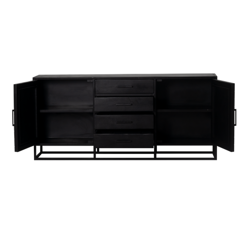 Dressoir Isa Zwart Visgraat Klein Mangohout - Giga Meubel - vtwonen shop