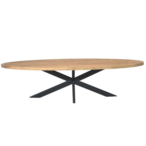 Starfurn Eettafel Dakota - Ovaal Naturel Hout - 300x120x76cm