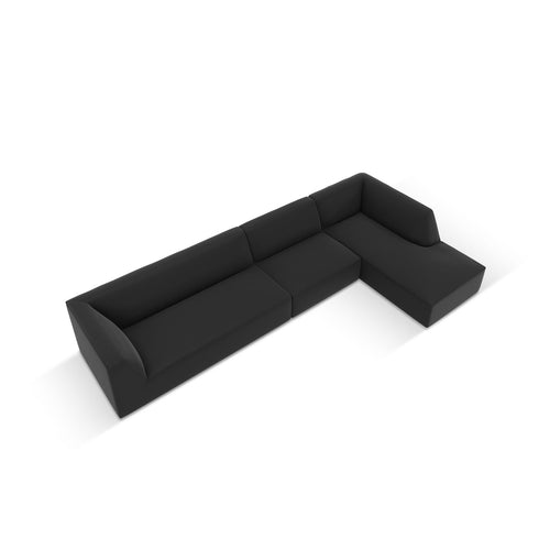 Cosmopolitan Design - Modulaire hoekbank rechts Siena 5-zits, imitatieleer zwart - 180x366x69cm