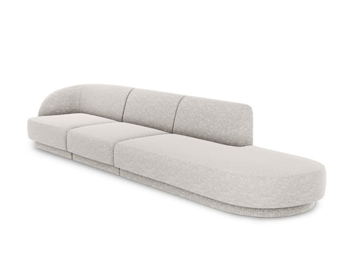 Micadoni Rechte bank Miley 4-zits, chenille, lichtgrijs - 90x323x70cm