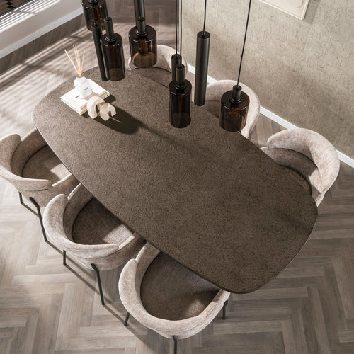 Giga Living Eettafel Bronvik - Deens Ovaal Brons Metaal - 215cm