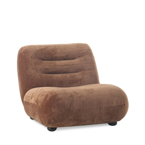 Dutchbone Wyatt Fauteuil Velours Cognac Bruin - vtwonen shop
