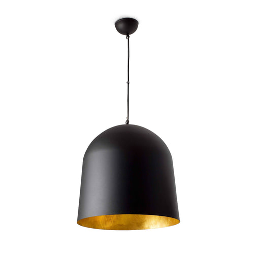 Faro Crater - 3-lichts koepelvormige plafondlamp zwart, goud, E27