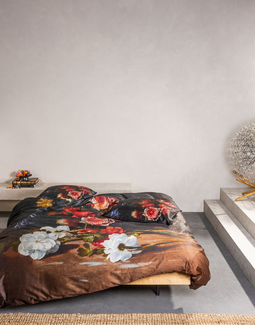 Essenza Blooming Story dekbedovertrek - Lits-Jumeaux - 240x200/220 cm - Dark brown