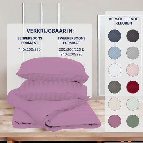 Ten Cate dekbedovertrek - 100% katoensatijn - paars - 240x200/220 - vtwonen shop