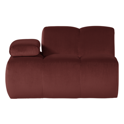 WOOOD 1-zits bank arm links Mojo - Velvet - Kastanjebruin - 74x124x97