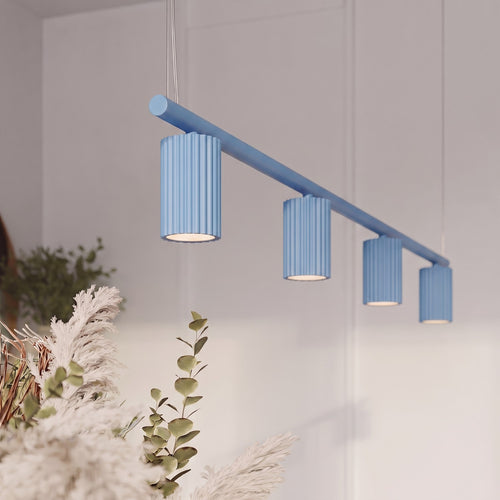 Sollux Lighting Kroonluchter KARBON 4 lichtblauw - 122x6,5x212cm