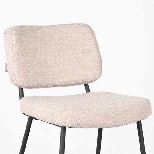 LABEL51 Barstoel Noah - Naturel Bouclé - Zithoogte 65cm - Set van 2