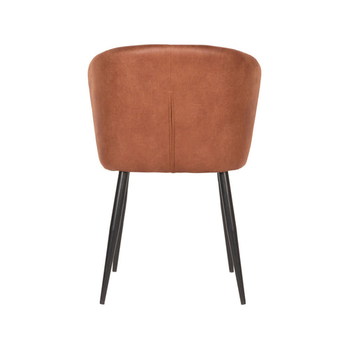 LABEL51 Eetkamerstoel Wave - Cognac - Zithoogte 50cm - Set van 2