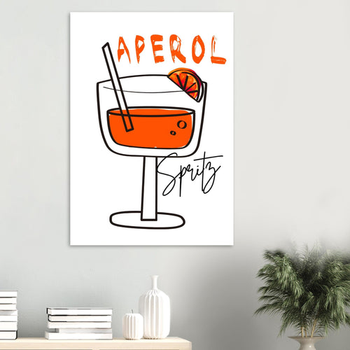 Artfulprints Poster Aperol Spritz - Minimalistic   - A4 21x29.7 cm - Oranje