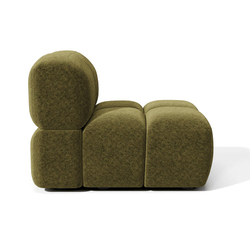 Premium Interiors - Fauteuil MOSS - velours met structuur vintage groen 78cm