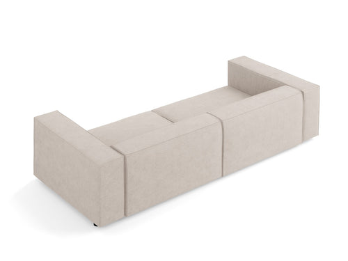 Cosmopolitan Design Bank Arendal 4-zits, chenille met ribbeleffect, donkerbeige - 102x244x70cm