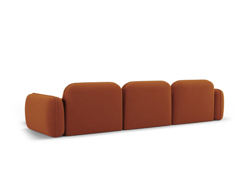 Cosmopolitan Design Modulaire hoekbank rechts Sydney 4-zits, flueel, terracotta - 165x320x70cm