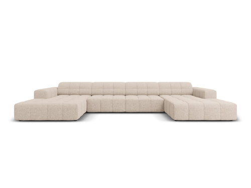 Cosmopolitan Design Panoramische bank Chicago 6-zits, chenille beige - 167x375x78cm