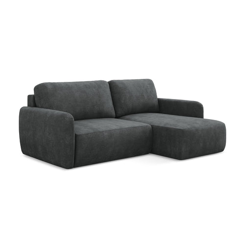 LaMiaSofa hoekbank rechts Corle - chenille stof - donkergrijs - 207x148x86