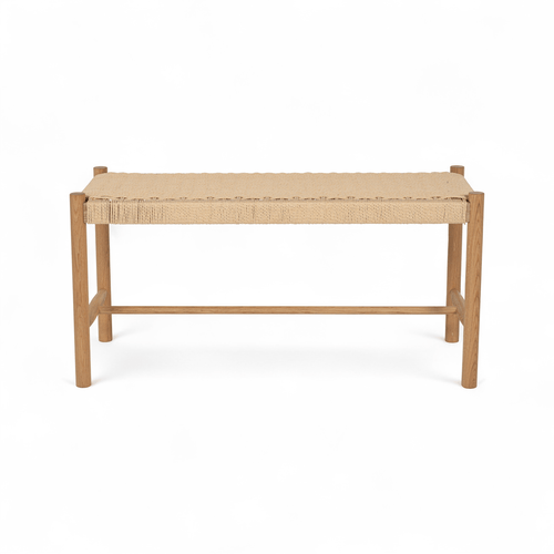 Furnhouse bankje Shine - Natuurlijk eikenhout - Papiergaren - 36x90x45