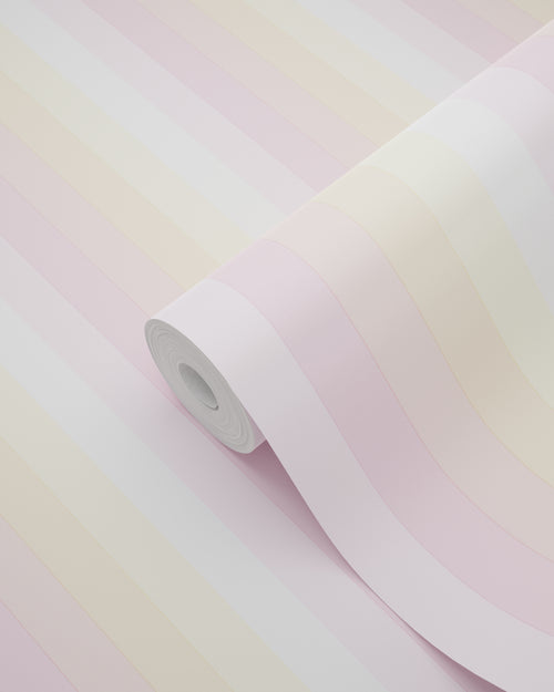 ESTAhome behang strepen regenboog licht roze en beige - 53 cm x 10.05 m - 138924 - vtwonen shop