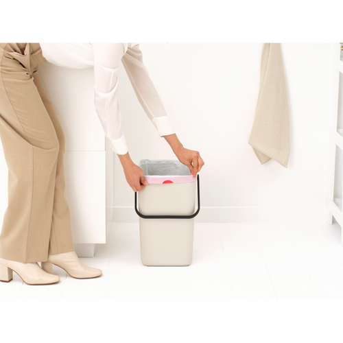 Brabantia Sort & Go afvalemmer, 25 liter - Soft Beige