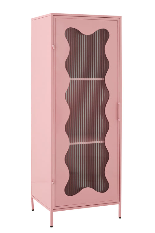 J-Line kast Golf - ijzer/glas - lichtroze