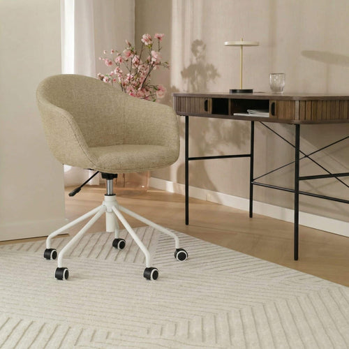 Nolon Nout-Otis Bureaustoel Taupe Melange - Wit Onderstel