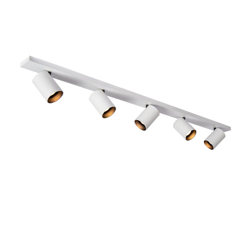 Atmooz plafondlamp Nuo 5 - wit-zwart vanbinnen - 120 x 7 x H 10 cm - GU10