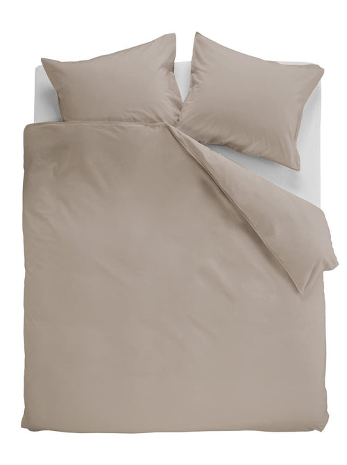 Ambiante Cotton Uni dekbedovertrek - Effen - Lits-Jumeaux XL - 260x200/220 - Taupe