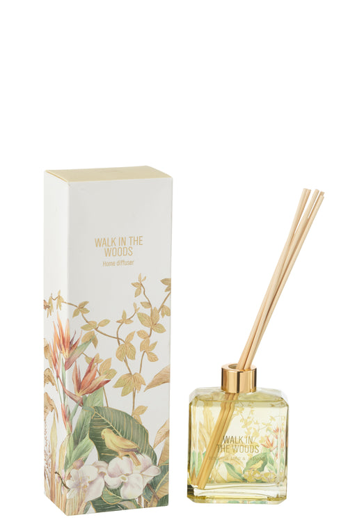 J-Line geurolie + stokjes Walk in the Woods - Bergamot Fig - geel - 180ml - vtwonen shop