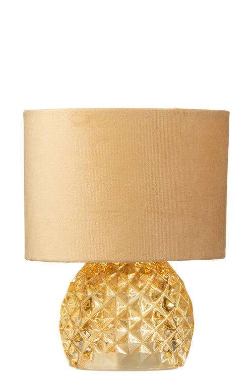 J-Line tafellamp - glas - goud - LED lichtjes