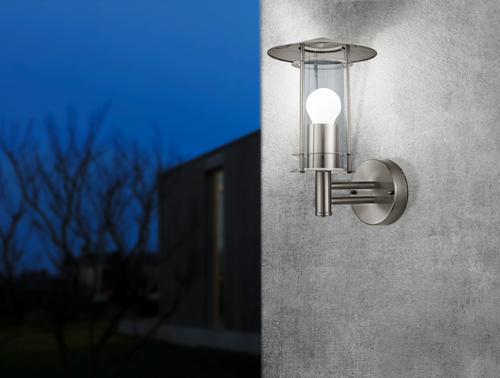 EGLO wandlamp buiten Lisio - e27 - 30 cm - RVS - glas