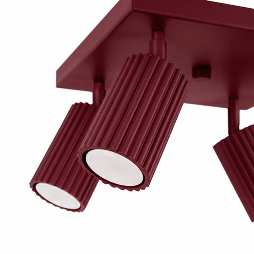 Sollux Lighting Plafondlamp KARBON 4 bordeaux - 25x25x16,5cm