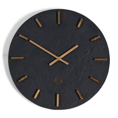 Rivièra Maison Harlem Wall Clock - Aluminium, Messing - Zwart - vtwonen shop