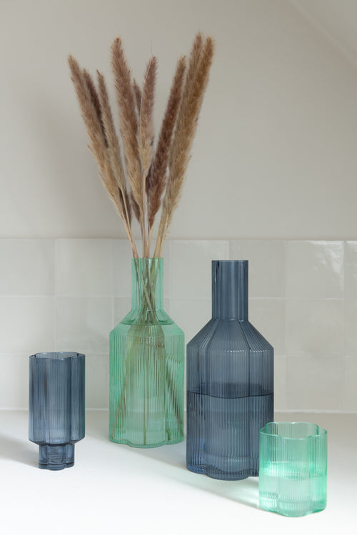 J-Line karaf Fiore - glas - aqua - vtwonen shop