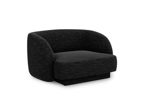 Micadoni Fauteuil Miley chenille, zwart - 90x103x70cm