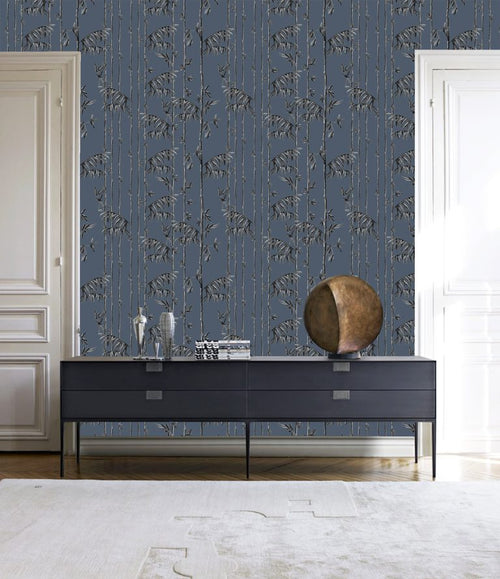 Catchii-Behang Bamboo Leaves blauw - vtwonen shop