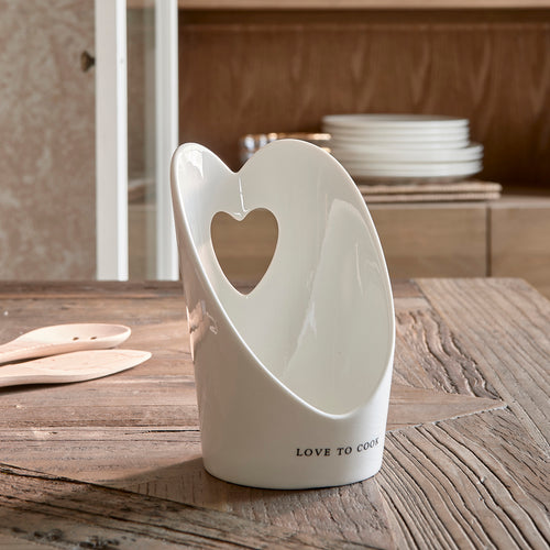 Rivièra Maison With Love Spoon Holder - Porselein - Off White - vtwonen shop