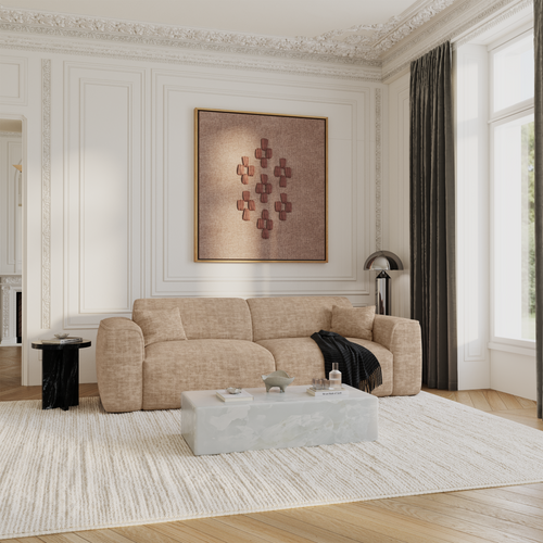 Sia Home - Rechte bank YUMA - Fluweel met structuur - Mol - 240cm - vtwonen shop