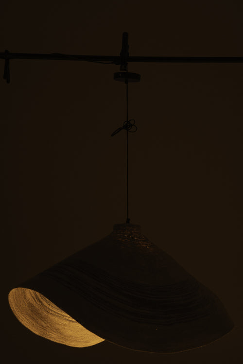 J-Line hanglamp Gestreept - zeegras - naturel/blauw