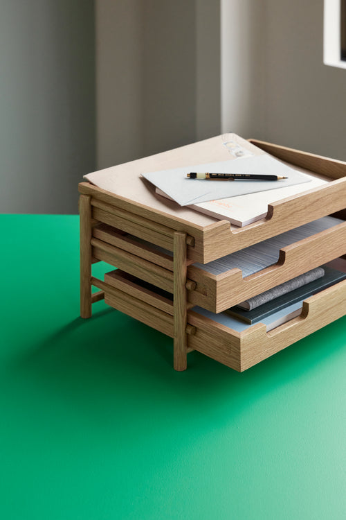 Hübsch brievenbak Note - mdf/eiken fineer/eikenhout - 38x24xh17cm
