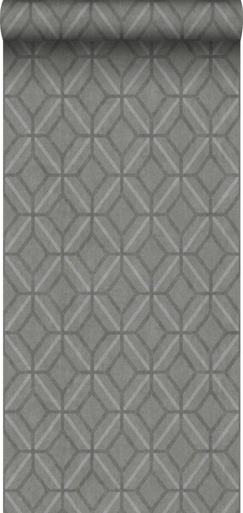 Borastapeter behang grafisch motief grijs - 53 cm x 10.05 m - 660551 - vtwonen shop