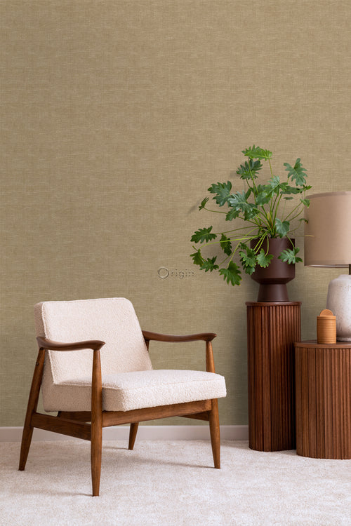 Origin Wallcoverings behang linnenstructuur donker beige - 0.53 x 10.05 m - 347862 - vtwonen shop