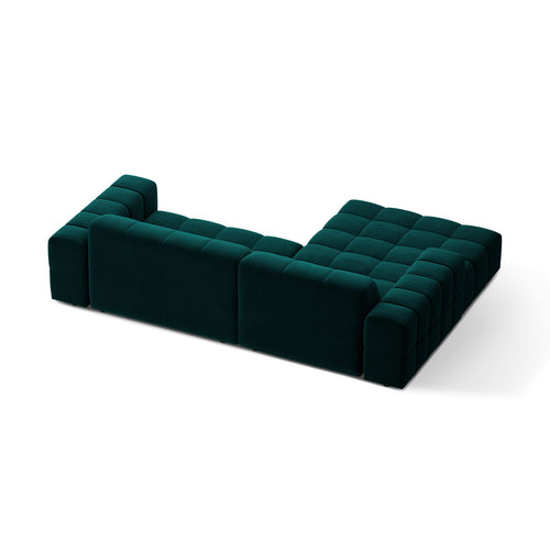 Cosmopolitan Design - Linker hoekbank Chicago 3-zits, flueel diepe olie - 167x234x78cm