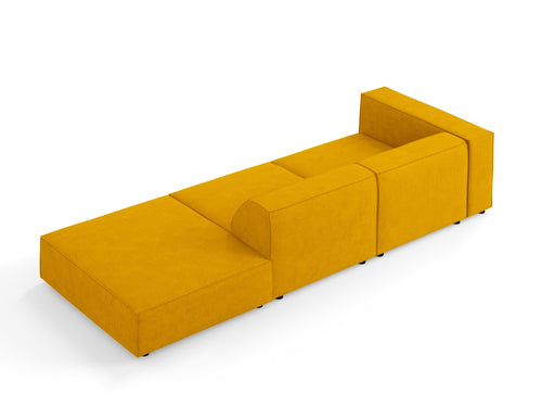 Cosmopolitan Design Rechte bank Arendal 4-zits, chenille met ribbeleffect, mosterd - 102x262x70cm